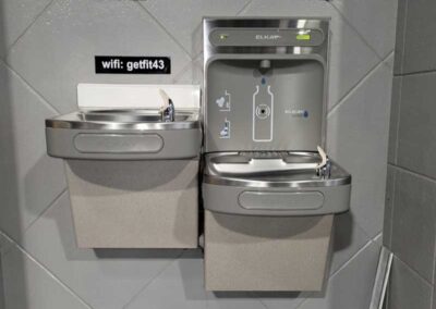 Commercial drinking fountain installation by Decker Plumbing & Drains