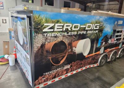 Zero dig pipe repair trailer