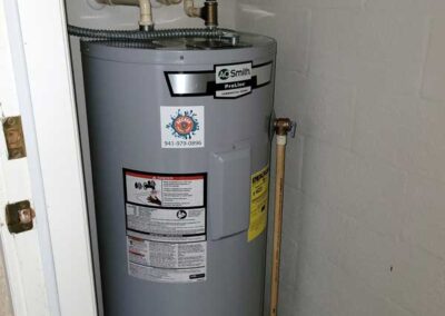 Home water heater serviced by Decker Plumbing & Drains